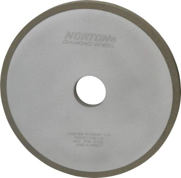 Norton - 7" Diam x 1-1/4" Hole x 1/2" Thick, 100 Grit Surface Grinding Wheel - Diamond, Type 1A1, Fine Grade, Resinoid Bond - USA Tool & Supply