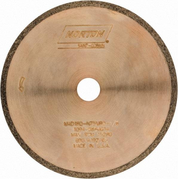 Norton - 4" Diam x 1/2" Hole, 180 Grit Surface Grinding Wheel - Diamond, Type 1A1R, Medium Grade - USA Tool & Supply
