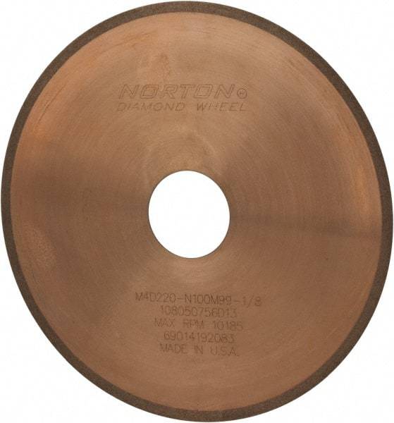 Norton - 6" Diam x 1-1/4" Hole, 220 Grit Surface Grinding Wheel - Diamond, Type 1A1R, Fine Grade - USA Tool & Supply