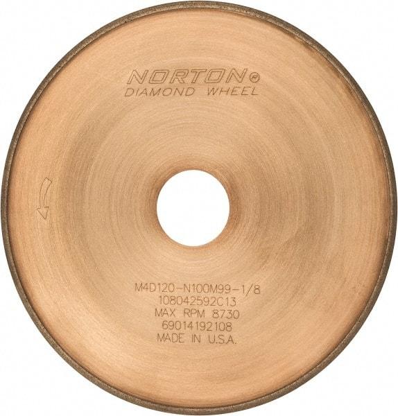 Norton - 7" Diam x 1-1/4" Hole, 120 Grit Surface Grinding Wheel - Diamond, Type 1A1R, Coarse Grade - USA Tool & Supply
