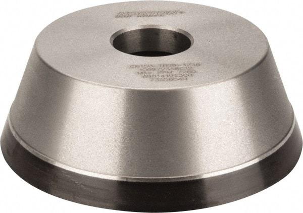 Norton - 5" Diam, 1-1/4" Hole Size, 1-3/4" Overall Thickness, 150 Grit, Type 11 Tool & Cutter Grinding Wheel - Very Fine Grade, CBN, Resinoid Bond - USA Tool & Supply