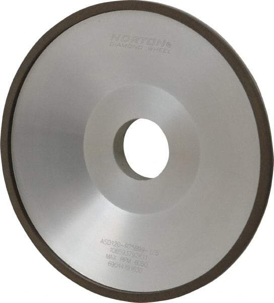 Norton - 6" Diam, 1-1/4" Hole Size, 1" Overall Thickness, 120 Grit, Type 12 Tool & Cutter Grinding Wheel - Fine Grade, Diamond, Resinoid Bond - USA Tool & Supply