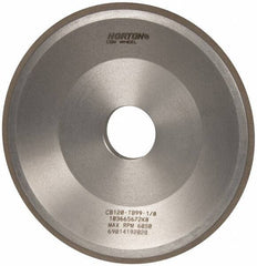 Norton - 6" Diam, 1-1/4" Hole Size, 3/4" Overall Thickness, 120 Grit, Type 12 Tool & Cutter Grinding Wheel - Fine Grade, CBN, Resinoid Bond - USA Tool & Supply