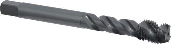 OSG - M12x1.50 Metric Fine 3 Flute 6H Modified Bottoming Spiral Flute Tap - Vanadium High Speed Steel, Oxide Finish, 100mm OAL, Right Hand Flute, Right Hand Thread - USA Tool & Supply