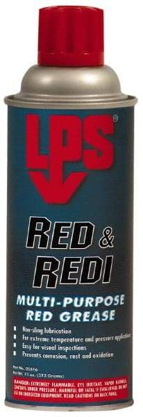 LPS - 11 oz Aerosol General Purpose Grease - Red, 450°F Max Temp, NLGIG 2, - USA Tool & Supply