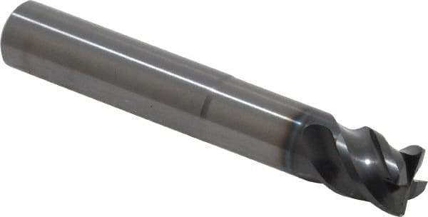 OSG - 1/2", 4 Flute, Single End, Solid Carbide, 0.03" Corner Radius End Mill - 3-1/4" OAL, 45° Helix, 1/2" LOC, 1-1/2" Extended Reach - USA Tool & Supply