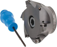 Kennametal - 4" Cut Diam, 0.098" Max Depth, 1-1/4" Arbor Hole, 6 Inserts, XD 12 Insert Style, Indexable Copy Face Mill - C7792VXD12-A4.00Z06R Cutter Style, 1.97" High, Through Coolant, Series 7792 - USA Tool & Supply