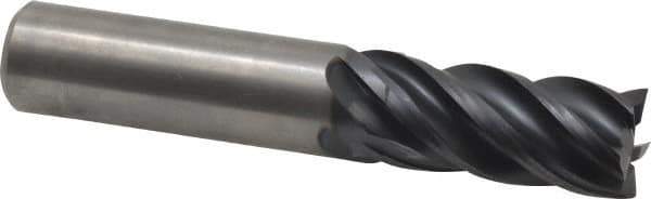 Kennametal - 5/8", 1-1/4" LOC, 5/8" Shank Diam, 3-1/2" OAL, 5 Flute, Solid Carbide Square End Mill - Single End, AlTiN Finish, Spiral Flute, 30° Helix, Right Hand Cut, Right Hand Flute, Series UCDE - USA Tool & Supply
