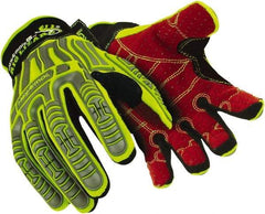 HexArmor - Size L (9), ANSI Cut Lvl 2, Puncture Lvl 2, HPPE Fiber Cut & Puncture Resistant Gloves - 11" Long, Hi-Vis Lime, Paired - USA Tool & Supply