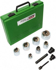 Greenlee - 12 Piece, .885 to 2.416" Punch Hole Diam, Power Knockout Set - Round Punch, 10 Gage Stainless Steel - USA Tool & Supply