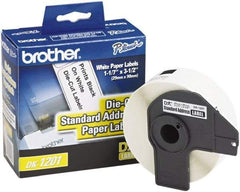 Brother - 1.1" Wide x 3-1/2" Long, White Paper Shipping Label - For PC Label Printers - USA Tool & Supply