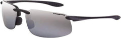 CrossFire - Silver Mirror Lenses, Framed Safety Glasses - Scratch Resistant, Black Frame, Size Universal, Wrap Around - USA Tool & Supply