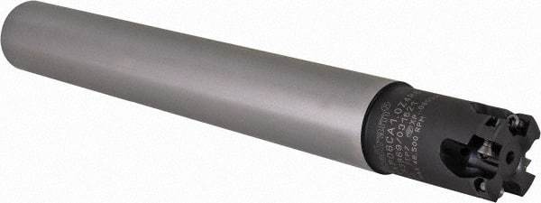 Kennametal - 1" Cutting Diam, 1" Shank Diam, Straight Shank Indexable Copy End Mill - 4 Inserts, XPLT0603 Insert, C7792VXP06CA1.0Z4R6.1 Toolholder - USA Tool & Supply