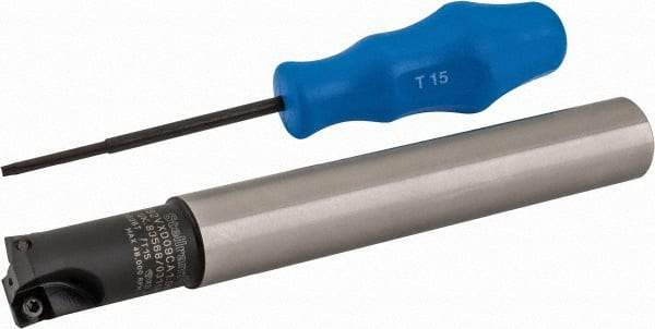 Kennametal - 1" Cutting Diam, 1" Shank Diam, Straight Shank Indexable Copy End Mill - 2 Inserts, XDLT0904 Insert, C7792VXD09CA1.00Z02R2 Toolholder - USA Tool & Supply