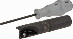 Kennametal - 1" Cutting Diam, 0.63" Max Depth, 1" Shank Diam, Cylindrical Shank Indexable Square Shoulder End Mill - ZDET15M5 Insert Style, C5720VZ16CA1.0Z2R2.75 Toolholder Style, Through Coolant - USA Tool & Supply