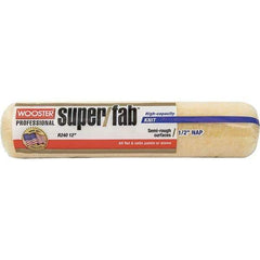 Wooster Brush - 1/2" Nap, 12" Wide Paint Roller - Semi-Rough Texture, Synthetic Knit - USA Tool & Supply