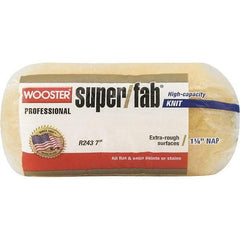 Wooster Brush - 1-1/4" Nap, 7" Wide Paint Roller - Extra-Rough Texture, Synthetic Knit - USA Tool & Supply
