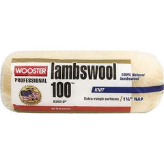 Wooster Brush - 1-1/4" Nap, 9" Wide Paint Roller - Extra-Rough Texture, Lambswool - USA Tool & Supply