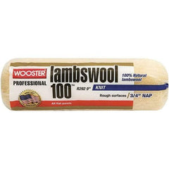 Wooster Brush - 3/4" Nap, 9" Wide Paint Roller - Semi-Rough to Rough Texture, Lambswool - USA Tool & Supply
