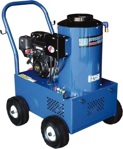 Value Collection - Gas, 6.5 hp, 2,300 psi, 2.9 GPM, Hot Water Pressure Washer - General Triplex Ceramic Plunger, 50' x 3/8" Hose - USA Tool & Supply