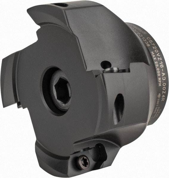 Kennametal - 4 Inserts, 3" Cutter Diam, 0.63" Max Depth of Cut, Indexable High-Feed Face Mill - 1" Arbor Hole Diam, 1.97" High, C5720VZ16-A3.00Z4R Toolholder, ZDET16M... Inserts, Series 5720VZ - USA Tool & Supply