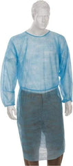 PRO-SAFE - Size Universal Blue Isolation Gown without Pockets - Polypropylene, Tie Front, Open Cuffs - USA Tool & Supply
