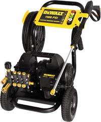 DeWALT - Electric, 13 Amp, 1.5 hp, 1,500 psi, 1.8 GPM, Cold Water Pressure Washer - Triplex Plunger, 25' x 1/4" Hose, 120 Max Volts - USA Tool & Supply