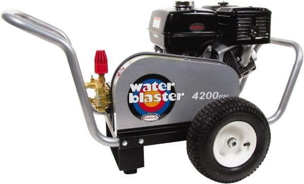 Simpson - Gas, 11.7 hp, 4,200 psi, 4 GPM, Cold Water Pressure Washer - AAA Triplex, 50' x 3/8" Hose - USA Tool & Supply