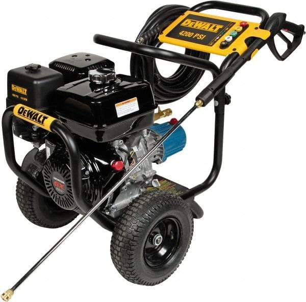 DeWALT - Gas, 11.7 hp, 4,200 psi, 4 GPM, Cold Water Pressure Washer - CAT Triplex, 50' x 3/8" Hose - USA Tool & Supply