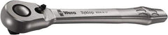 Wera - 1/4" Drive Slim Line Head Quick-Release Ratchet - Satin Finish, 141mm OAL, 76 Gear Teeth, Ergonomic Handle, Reversible Head - USA Tool & Supply