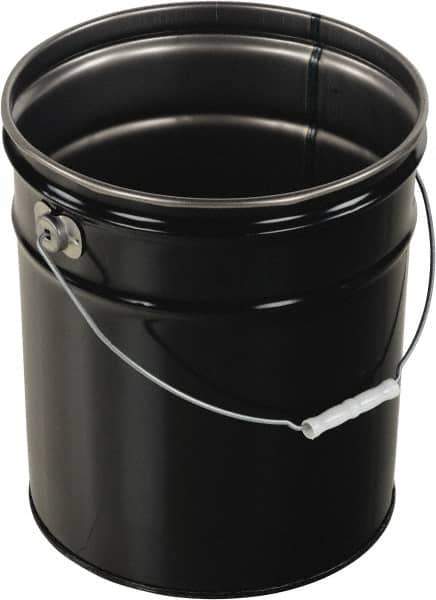 Vestil - 5 Gal Black Steel Pail - 13-3/8" High - USA Tool & Supply