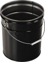 Vestil - 5 Gal Black Steel Pail - 13-3/8" High - USA Tool & Supply