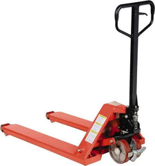 Vestil - 5,000 Lb Capacity, 6-1/2" Lift Wheel Nose Pallet Truck - 3-1/2" Min Lift Height, 38" Fork Length x 27" Fork Width, 27" Overall Width - USA Tool & Supply