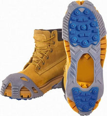 Winter Walking - Size L, (Women's Size M) Overshoe Cleat - Tungsten Carbide Stud Traction, Gray - USA Tool & Supply