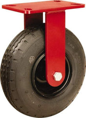 Hamilton - 8" Diam, Rubber Rigid Caster - 330 Lb Capacity, Top Plate Mount, 4-1/2" x 6-1/2" Plate, Sealed Precision Ball Bearing - USA Tool & Supply