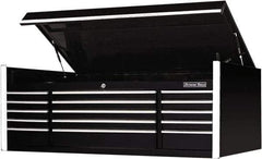 EXTREME TOOLS - 1 Compartment 15 Drawer Top Tool Chest - 72" Wide x 30" Deep x 26-1/4" High, Steel, Black - USA Tool & Supply