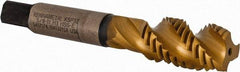 Kennametal - 5/8-11 3 Flute 3B Modified Bottoming Spiral Flute Tap - Vanadium High Speed Steel, TiCN/TiN Finish, 3-13/16" OAL, Right Hand Flute, Right Hand Thread, H3, Series GOtap\xAE - USA Tool & Supply