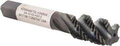 Kennametal - 3/4-10 4 Flute Modified Bottoming Spiral Flute Tap - Vanadium High Speed Steel, TiN/CrC/C Finish, 4-1/4" OAL, Right Hand Flute, Right Hand Thread, H3, Series GOtap\xAE - USA Tool & Supply