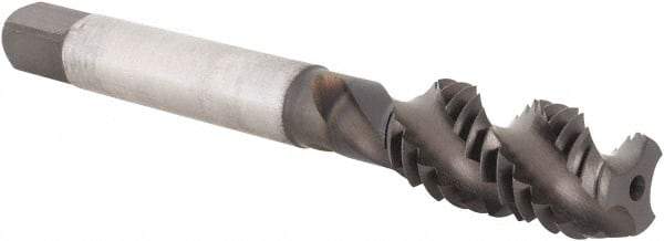 Kennametal - 7/16-14 3 Flute Modified Bottoming Spiral Flute Tap - Vanadium High Speed Steel, TiN/CrC/C Finish, 3-5/32" OAL, Right Hand Flute, Right Hand Thread, H3, Series GOtap\xAE - USA Tool & Supply