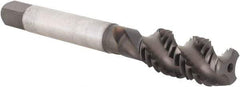 Kennametal - 7/16-14 3 Flute Modified Bottoming Spiral Flute Tap - Vanadium High Speed Steel, TiN/CrC/C Finish, 3-5/32" OAL, Right Hand Flute, Right Hand Thread, H3, Series GOtap\xAE - USA Tool & Supply