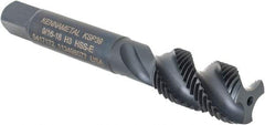 Kennametal - 9/16-18 3 Flute Modified Bottoming Spiral Flute Tap - Vanadium High Speed Steel, Oxide Finish, 3-19/32" OAL, Right Hand Flute, Right Hand Thread, H3, Series GOtap\xAE - USA Tool & Supply