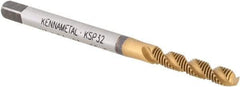 Kennametal - M3x0.50 2 Flute 6H Modified Bottoming Spiral Flute Tap - Vanadium High Speed Steel, TiCN/TiN Finish, 1-15/16" OAL, Right Hand Flute, Right Hand Thread, D3, Series GOtap\xAE - USA Tool & Supply