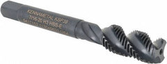 Kennametal - 7/16-20 3 Flute Modified Bottoming Spiral Flute Tap - Vanadium High Speed Steel, Oxide Finish, 3-5/32" OAL, Right Hand Flute, Right Hand Thread, H3, Series GOtap\xAE - USA Tool & Supply