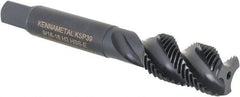 Kennametal - 9/16-18 3 Flute Bottoming Spiral Flute Tap - Vanadium High Speed Steel, Oxide Finish, 3-19/32" OAL, Right Hand Flute, Right Hand Thread, H3, Series GOtap\xAE - USA Tool & Supply