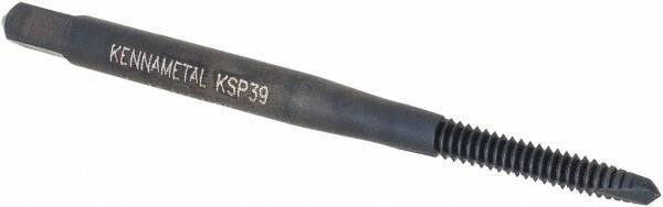Kennametal - #4-40, 2 Flute, Oxide Finish, Vanadium High Speed Steel Spiral Point Tap - Plug Chamfer, Right Hand Thread, 1-7/8" OAL, 13mm Thread Length, 3.58mm Shank Diam, Series GOtap - Exact Industrial Supply