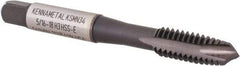 Kennametal - 5/16-18, 3 Flute, CrC/C/TiN Finish, Vanadium High Speed Steel Spiral Point Tap - Plug Chamfer, Right Hand Thread, 2-23/32" OAL, 17.5mm Thread Length, 8.08mm Shank Diam, 3B Class of Fit, Series GOtap - Exact Industrial Supply