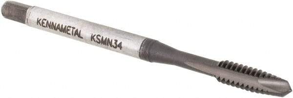 Kennametal - #6-32, 2 Flute, TiN/CrC/C Finish, Vanadium High Speed Steel Spiral Point Tap - Plug Chamfer, Right Hand Thread, 2" OAL, 9.7mm Thread Length, 3.58mm Shank Diam, 2B Class of Fit, Series GOtap - Exact Industrial Supply