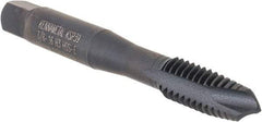 Kennametal - 3/8-16, 3 Flute, Oxide Finish, Vanadium High Speed Steel Spiral Point Tap - Plug Chamfer, Right Hand Thread, 2-15/16" OAL, 19.1mm Thread Length, 9.68mm Shank Diam, 3B Class of Fit, Series GOtap - Exact Industrial Supply