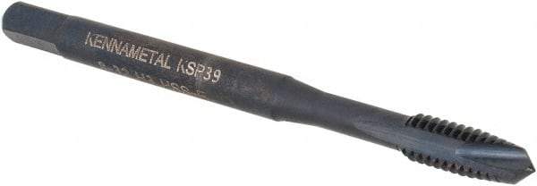 Kennametal - #8-32, 2 Flute, Oxide Finish, Vanadium High Speed Steel Spiral Point Tap - Plug Chamfer, Right Hand Thread, 2-1/8" OAL, 9.7mm Thread Length, 4.27mm Shank Diam, 2B Class of Fit, Series GOtap - Exact Industrial Supply