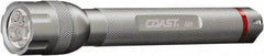 Coast Cutlery - White LED Bulb, 120 Lumens, Industrial/Tactical Flashlight - Silver Aluminum Body, 2 AA Batteries Included - USA Tool & Supply